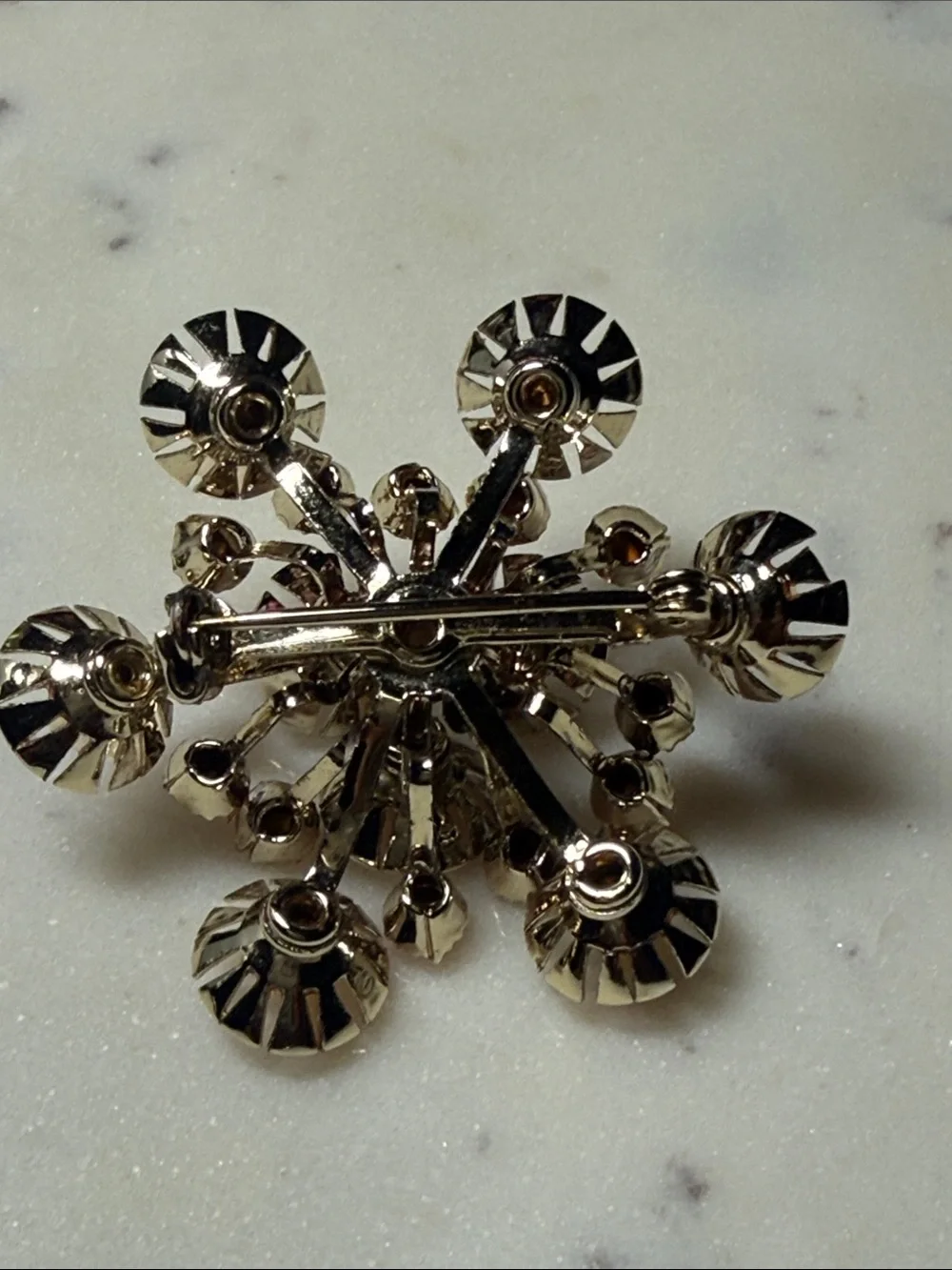 Sparkling Pink Floral Cluster Brooch